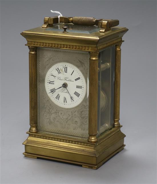 A Charles Frodsham eight day striking carriage clock